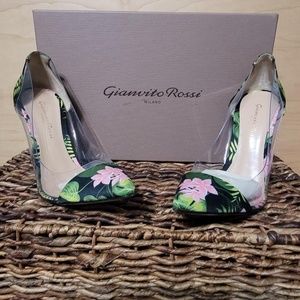 Gianvito Rossi Plexi Floral Pumps